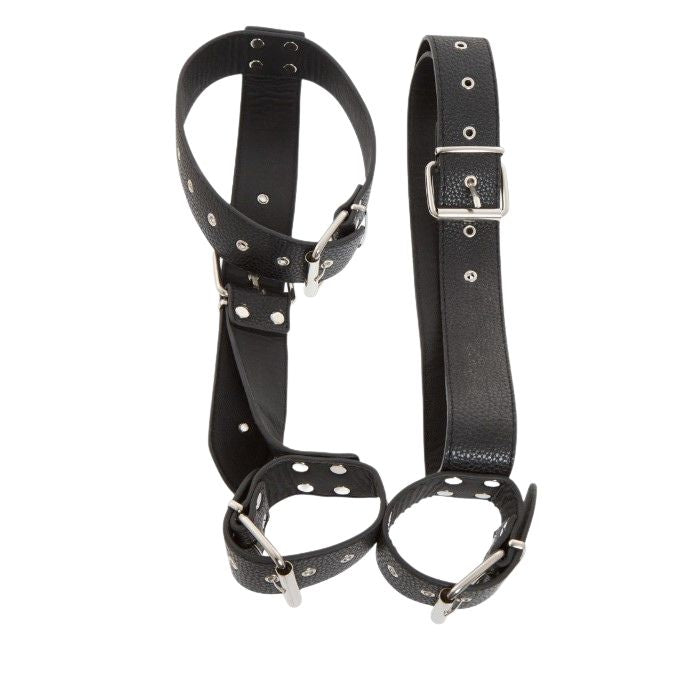 Need to be taught a lesson or let your Dom take control, there is no escape from this. The neck, waist and back strap will pin your arms behind you, leaving you completely vulnerable ! Straps are made of imitation leather, strong and durable.