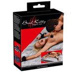 Turn your bed into a bondage playground. This tear-proof, black bed shackle set is the ultimate kit for passionate bondage games. Give up control...or take control. Two nylon straps (each strap is 32 cm long), connected to a 18 cm long strap, are put under the bed mattress. Easily concealed buy tucking in between your base and mattress. The four foam cushioned restraints with hook and loop fasteners are attached to the ends of the nylon straps with buckle fasteners. Suitable for all sizes.