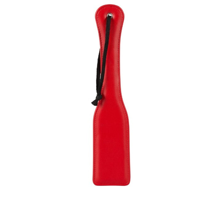 Red side - This quality made paddle with lightly padded side will suite beginners and gentle lovers. The black and red multi layered paddle delivers varying amounts of intense strokes depending on how you like it. Total length: 42cm, 5cm wide.