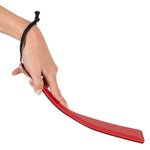 This quality made paddle with lightly padded side will suite beginners and gentle lovers. The black and red multi layered paddle delivers varying amounts of intense strokes depending on how you like it. Total length: 42cm, 5cm wide.