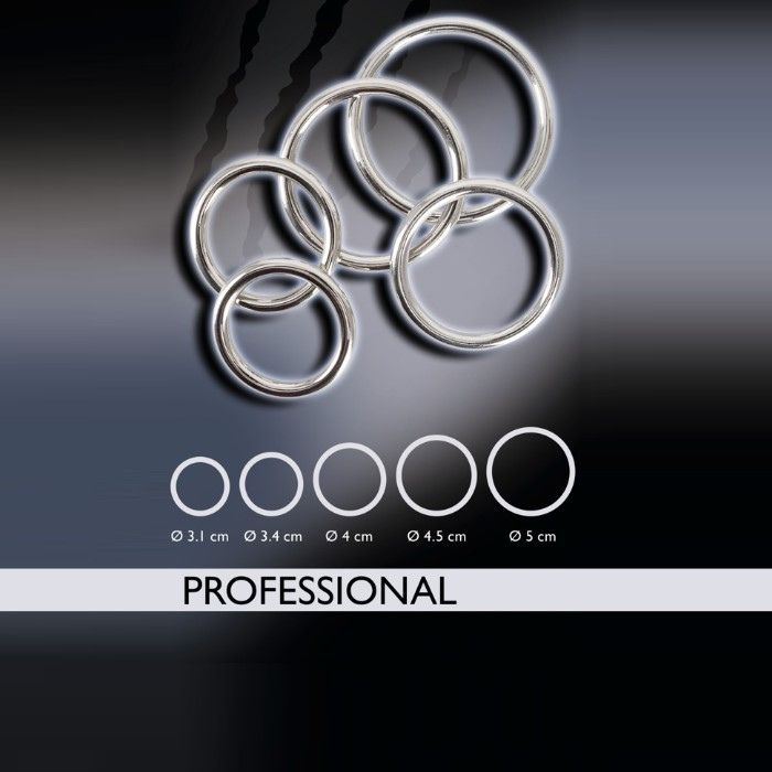 We bring you a stunning set of 5 solid rings by Bad Kitty. Slip the ring or rings of choice over your penis and/or shaft and testicles for gentle to intense constriction, which may prolong your sessions and the ultimate finish. Diameters measure: 1.3, 1.35, 1.5, 1.8, 2.1 inches.