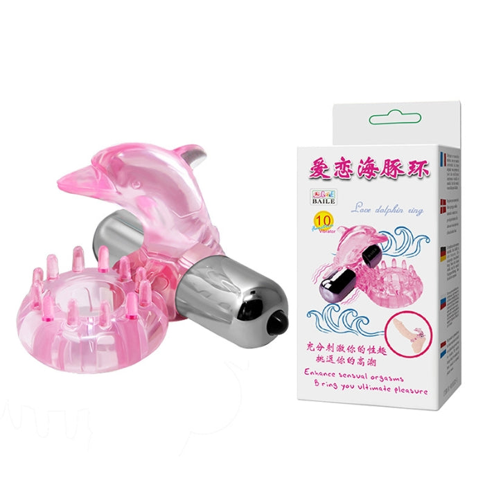 Transform your manhood with this fantastic dolphin cock ring. Not only will this fantastic toy give your erection a boost in length, girth and stamina, but the bullet vibrator and dolphin clitoral stimulator will do wonders for your partner’s satisfaction.