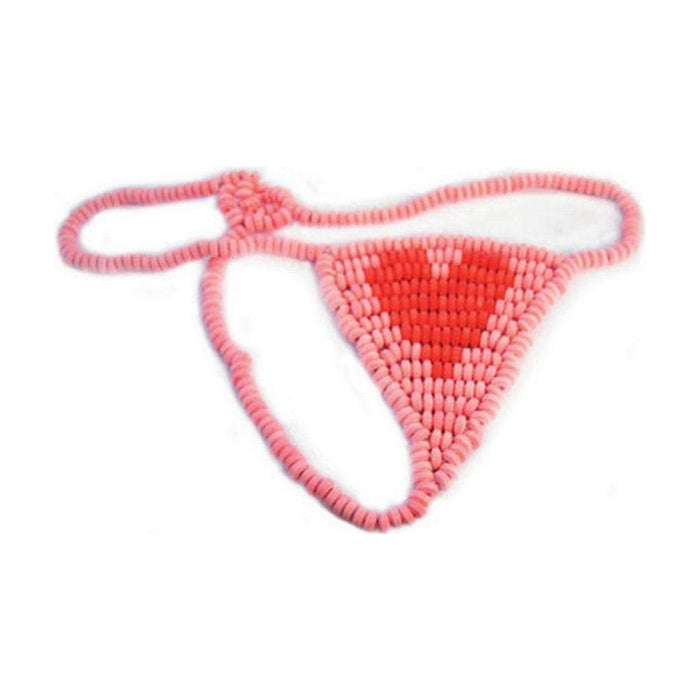 Candy G-String for Lovers! Heart shape design and tasty treat. An edible female G-string made out of delicious, edible and tantalizing candy. Makes the perfect gift for any occasion with a naughty but nice twist. (One size fits most.)