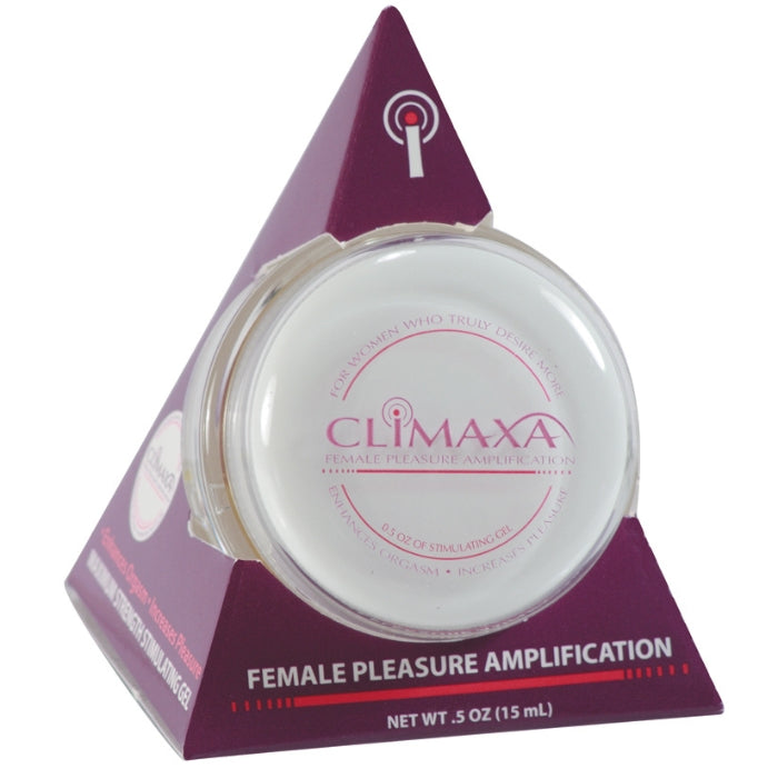 Climaxa Pleasure Amplification Clitoral Gel to facilitate stimulation for the female orgasm. Enhances orgasms and dramatically increases stimulation for maximum sensation and pleasure during intimate activity. Cools and tingles for more intense sensitivity wherever it's applied.