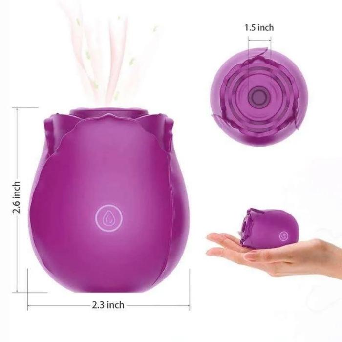 2.3 inches wide at the base x 2.6 inches high and 1.5 inches at the centre. The Flower Sucker was designed for those ladies who enjoy external stimulation. This little toy is beautifully shaped like a flower and is perfect for those ladies on the go. The Flower provides you with 7 sucking modes that draw the blood to the clitoris making it more sensitive. The toy is also perfect for nipple play. USB rechargeable, waterproof and made from a body safe silicone.
