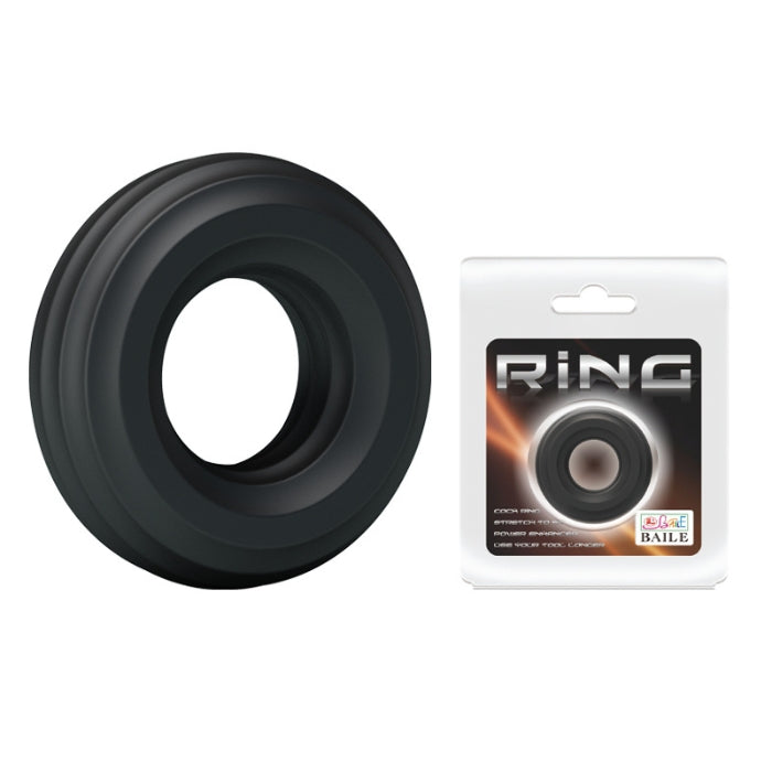 This is a restrictive cock ring that would be pushed to the base of the penis and will restrict blood flow assisting with a longer erection. Very snug and tight fit. Do not wear for longer than 2 minutes and must be removed after use.