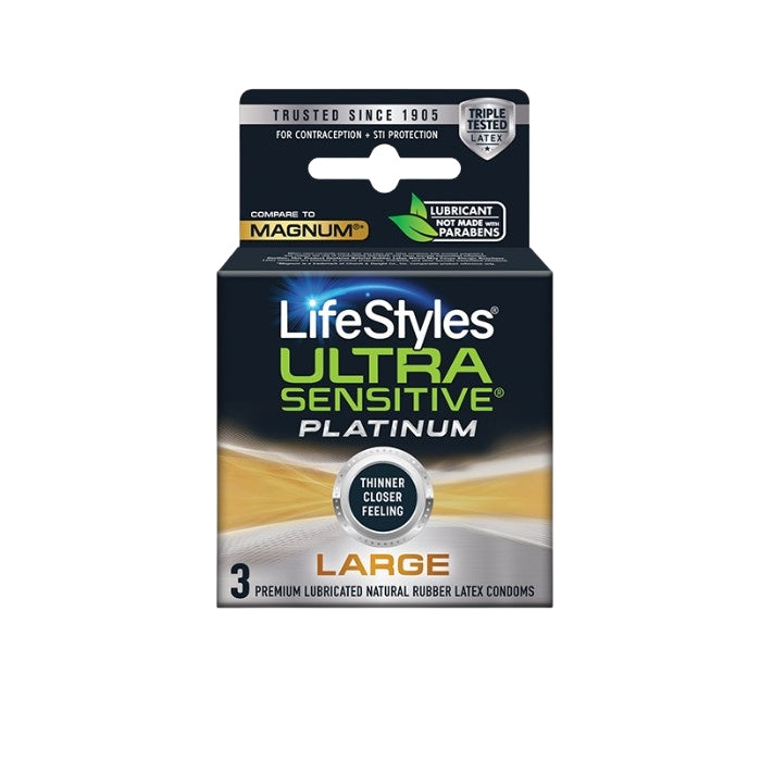 Lifestyles Ultra Sensitive Platinum Condoms Large (3)