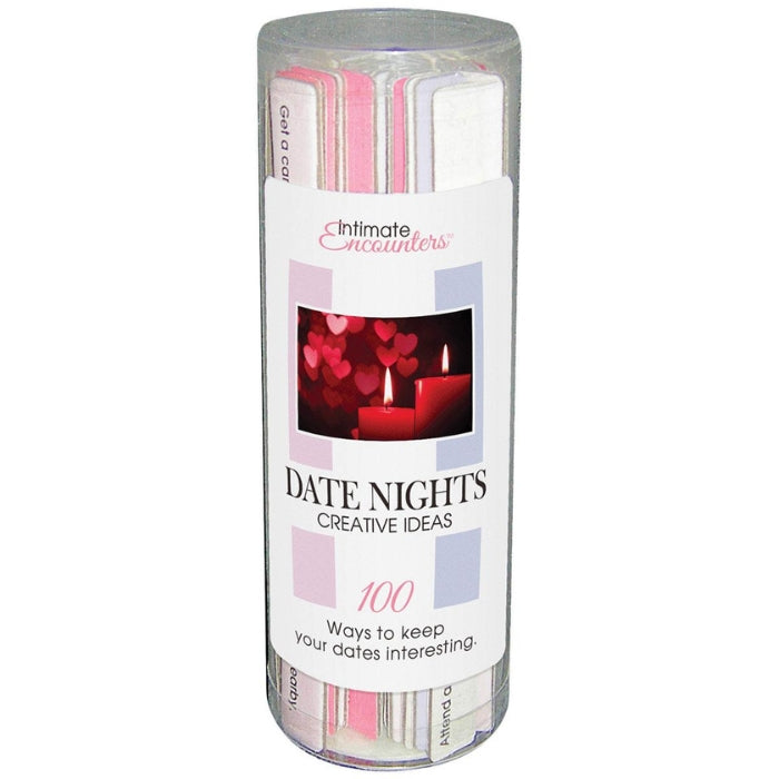 100 ways to keep dates interesting! Whenever a couple needs a date night idea, select an idea stick. Read both sides of the stick with a significant other and choose the one to be carried out. 