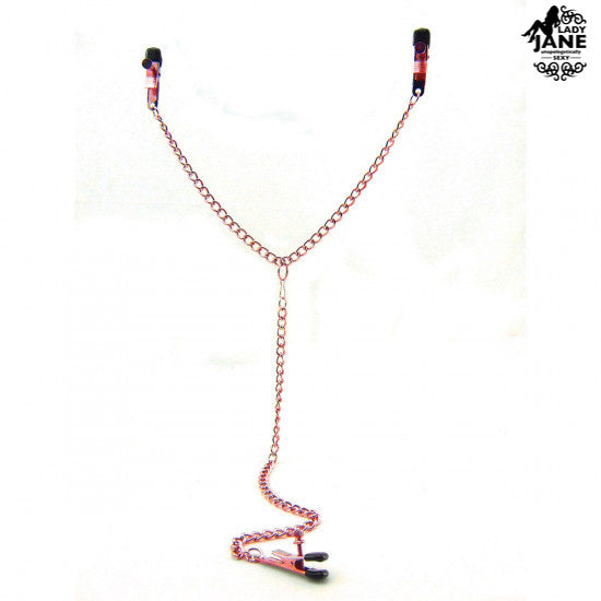 Sex Kitten Nipple & Clitoral Adjustable Clamps with Chain