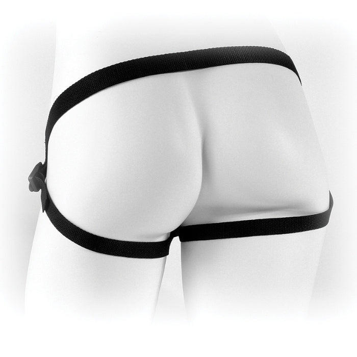 Perfect for first-timers, the Beginner's Harness is made with a soft neoprene body that prevents chafing and feels great against your skin. The durable 4-way adjustable nylon straps feature easy plastic slides for the perfect fit on waists up to (112 cm) and thighs up to (102 cm). Four metal snaps secure the O-Ring and hold everything in place even when the action heats up. The three included silicone O-Rings allow you to interchange a range of dildos with a diameter up to (5 cm).