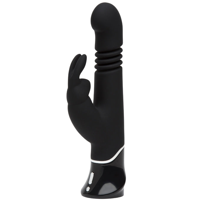 Fifty Shades of Grey Thrusting G-Spot Rabbit - Greedy Girl. This sexual toy offers a lifelike thrusting action which stimulates internal hotspots. The powerful motor delivers 12 speeds and patterns in the ears to stimulate the clitoris and 3 speeds in the shaft. This vibrator is waterproof,  USB rechargeable and has a travel lock feature.