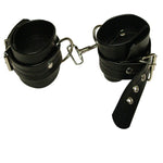 Hand cuffs with carabiner links.