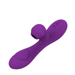 G-Spot Vibrator with Clitoral Sucker - Purple Hither