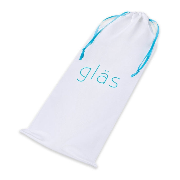 Glas 8 inch Joystick - Glass Dildo comes with a white and turquoise bag to keep your toy clean and safe.
