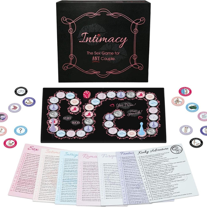 The board game where you answer personal questions and perform erotic activities with your lover as you move around the game board. Explore seven categories of intimate fun (Sex, Intimacy, Intrigue, Romance, Foreplay, Fantasy, and Kinky Adventures.)The winner gets to select the reward coin to act out, but the other player selects which of the two sides they enjoy. All rewards, questions and actions are gender-neutral, so any couple can play!