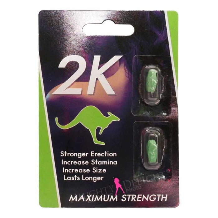 Kangaroo's 2K's premium blend has been scientifically designed for men to increase stamina and performance. 2K is formulated to promote harder erections and enhance sexual activity.Kangaroo's 2K's premium blend has been scientifically designed for men to increase stamina and performance. 2K is formulated to promote harder erections and enhance sexual activity.