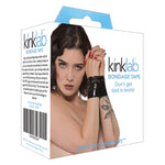 Kinklab Unisex Bondage Tape - Black. Since it adheres ONLY to itself, it doesn't get tighter once it's on. It's functional, fun, and slick.