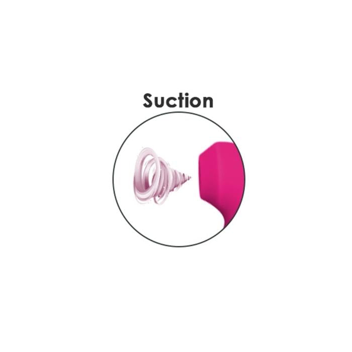 The Wendy Clit Sucker was designed with a shaft for insertion that provides you with 10 different modes of vibration to stimulate the G spot. With the tap of a button the head of the shaft heats up to give you another depth of pleasure directly to the G spot. The external attachment has 3 types of sucking functions that draw the blood to the clitoris making it more sensitive. USB rechargeable, waterproof and made from a body safe silicone.