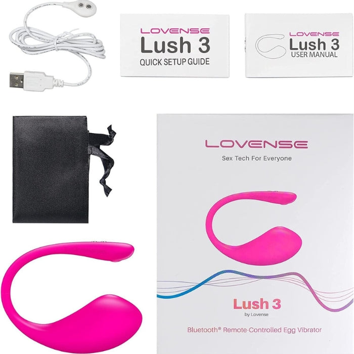 Lovense Lush 3 Egg bluetooth and app based, the star of the Lovense range. This much sought-after Lush 3 love egg is gaining popularity through long-distance lovers. Date Night will NEVER be the same again. Let him control your mood. Compatible with most devices. The app lets you choose between 3 different program levels and 10 different patterns. Playtime 4 to 5 hours. Take it one step further and sync your toy to music for an upbeat session. Water Resistant, USB rechargeable.