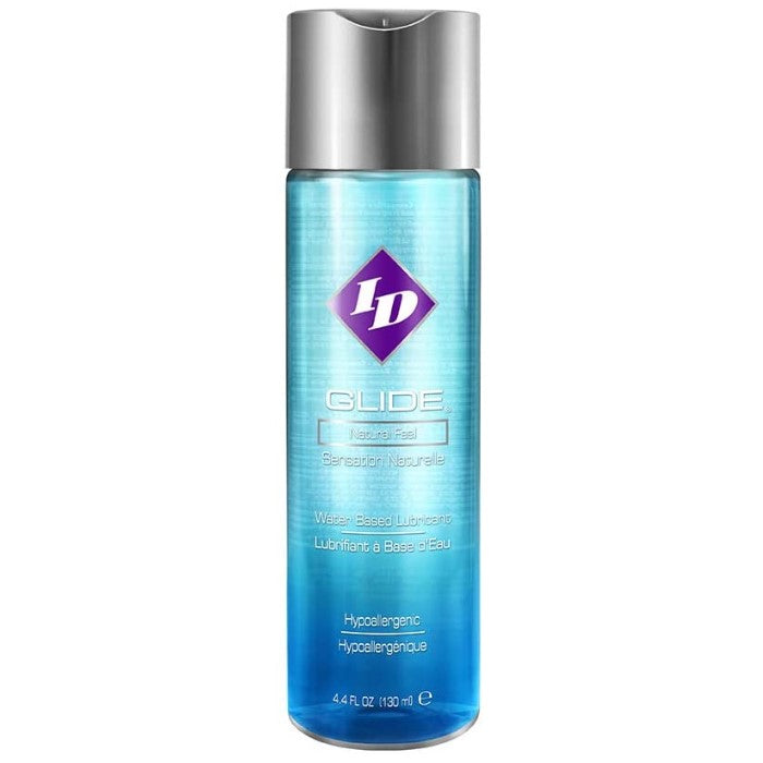 ID Glide is one of our most popular lubricants, provides you with all the moisture you could ask for in a water-based lubricant! Use it during intimate moments between you and your partner for an exceptional sensual experience. ID Glide is condom compatible. Safe to use with your adult toys and highly recommended. Non staining. FDA approved. 130ml