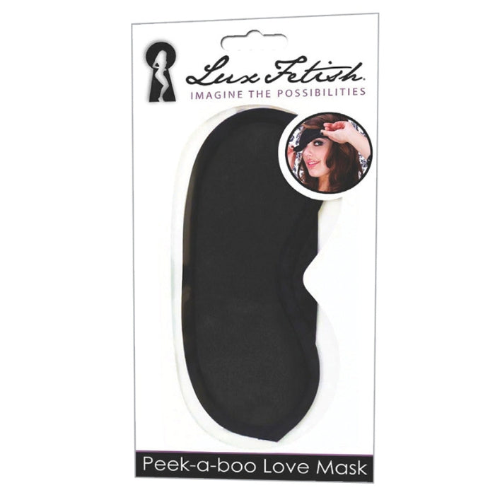 Lux Fetish Peek-A-Boo Love Mask - Black