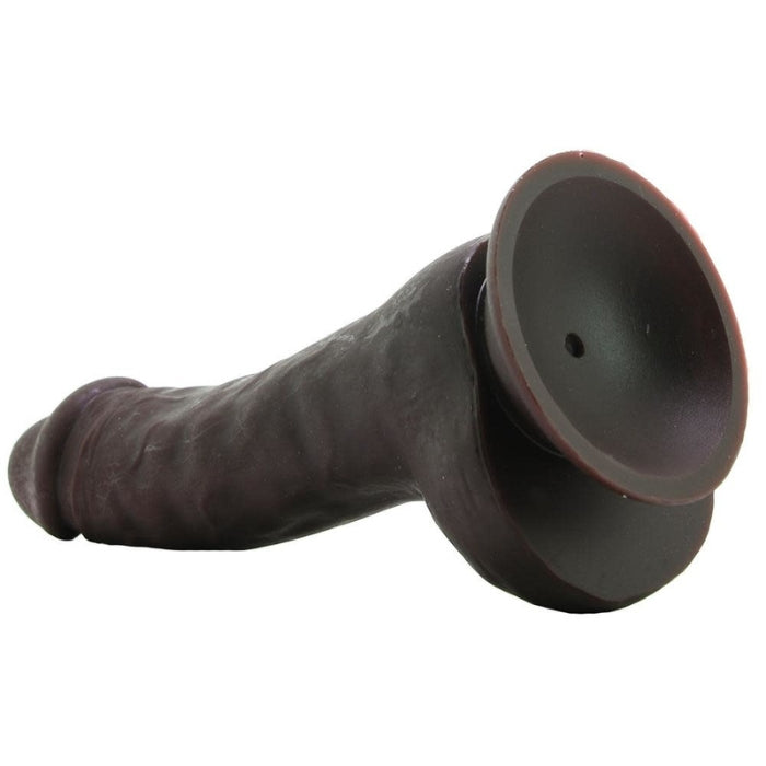 Maia Phoenix Realistic Silicone Dildo - Chocolate 8 inch. Included is a sturdy, durable and strong suction cup base to stay in place. The Phoenix is fully harness compatible.