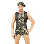 Male Army Fantasy Outfit with Front Zip (3 Piece)