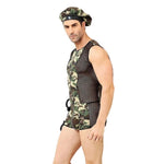 Male Army Fantasy Outfit with Front Zip (3 Piece)