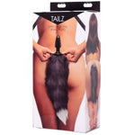 This long sexy tail is Made of gleaming grey and white man made fur, it is topped by a smooth glass anal plug The durable borosilicate glass is strong and safe, easily cleaned and safe for those with latex allergies.