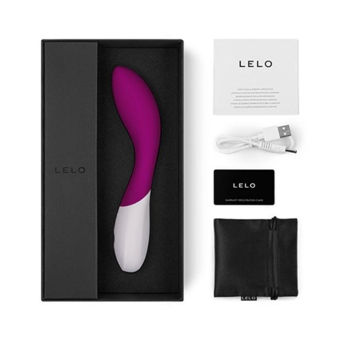 Mona Wave comes with a manual, USB charging cord, satin storage pouch and Lelo warranty card.