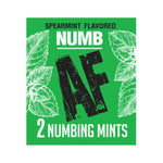 The active ingredient in Deep AF Numbing Mints (Lidocane 5%) helps to gently numb the throat and alleviate the gag reflex often associated with oral sex. Numb AF - Deep Throat Numbing Mints was created with the intention of creating a more pleasurable and comfortable sexual experience for lovers. Each individual pack contains two spearmint flavored numbing mints.