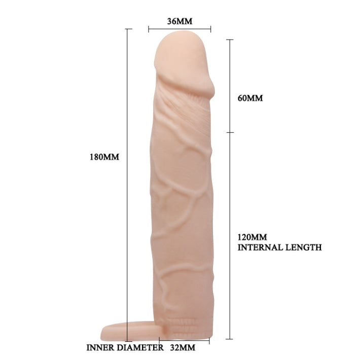7 Inch Penis Sleeve Large - Light Flesh