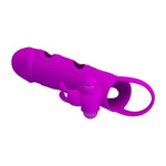 Penis Sleeve With Vibrating Rabbit - Purple