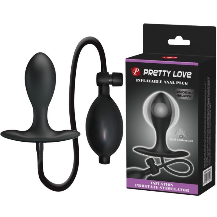 Pretty Love Inflatable Anal Plug - Medium Black