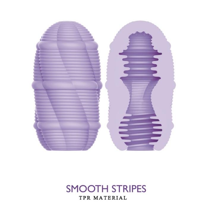 Pretty Love Mini Masturbator Egg - Smooth Stripes Purple