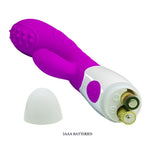 This smooth silicone rotating vibrator has 3 waving functions and 7 vibrating functions to give you an intense level of pleasure whenever desired. This vibe will tickle your clitoris with its intense powerful ears. The curved shaft of the vibrator is designed to massage your G-spot with its unique rotating feature inside the shaft. The toy is made with a high quality, soft touch silicone that provides a sexy, silky feel to leave you fully satisfied all night long.