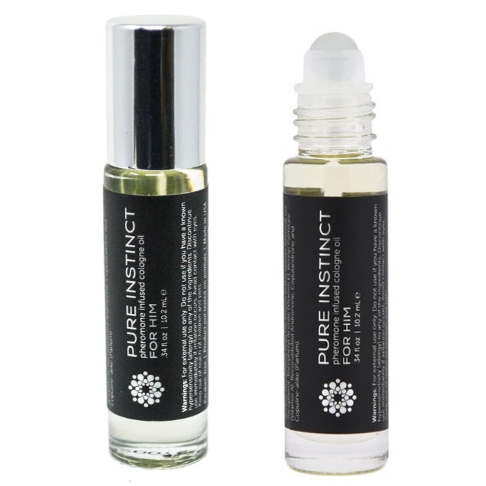Pure Instinct is a roll-on pheromone perfume oil for him that mixes with your body chemistry to intensify sex appeal and attract the opposite sex.