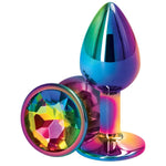 Rear Assets Rainbow Anal Plug Rainbow Stone Round - Small. Anal play has never been a prettier sight with this gorgeous jeweled, steel anal plug. Bulbous in form, a tapered tip ensures an easy introduction, while the broad steel bulb fills and satisfies. Perfect for anal enthusiast.