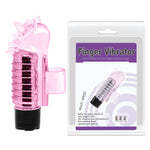 Ribbed Mini Finger Vibrator - Jelly Pink