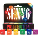 This couples game has 720 possible sexy scenarios to play with, so you can’t help but feel like a winner with this adult game for couples.  In beautiful rainbow colours the adult dice dictate your fate:  Die 1: WHO  Die 2: USING - What props can be utilised to enhance play?  Die 3: WEARING - How will you be dressed for your erotic exploits?  Die 4: START WITH - What foreplay will help you get in the mood?  Die 5: LEADS TO - What position will get the passion rising?  Die 6: FINISH WITH 