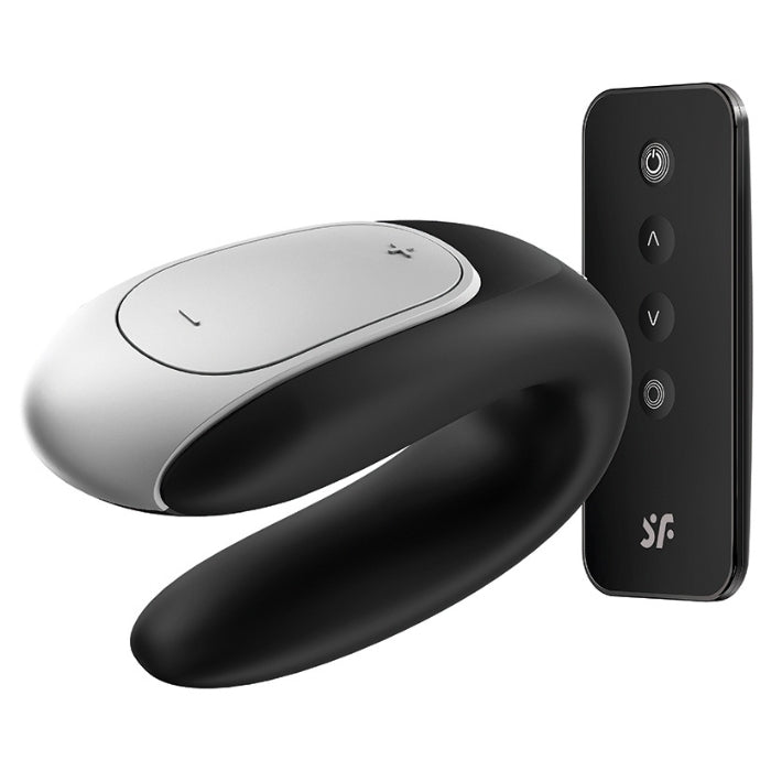 Double Fun powerfully stimulates both partners during sex. The U-shape is fitted both inside and outside - ensuring a seductive feeling for the clitoris, G-spot, and penis. App enabled, this high-tech pleasure product is enhanced with remote. Remote control & app controlls available.