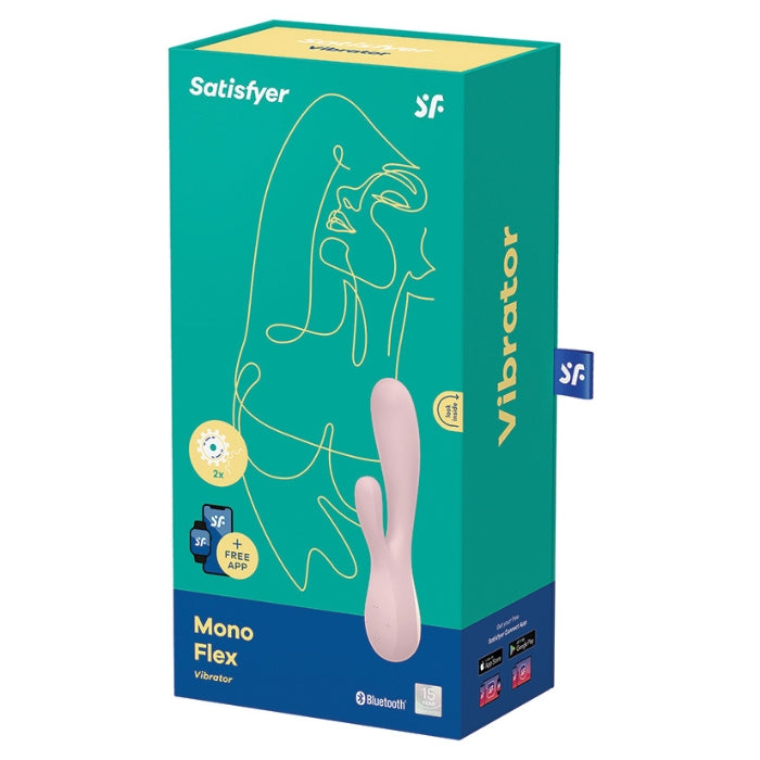 The Satisfyer Mono Flex stimulates both the clitoris and G-Spot with sensual vibrations – also via app control! The rabbit vibrator is made of high-quality, flexible silicone, that transmits intense vibrations to your hot spots. The vibrations can be controlled intuitively via the control panel or the free Satisfyer Connect App. You can control the Mono Flex remotely via the app and can also create new vibration programs or link the vibrator with your favourite playlist on Spotify.