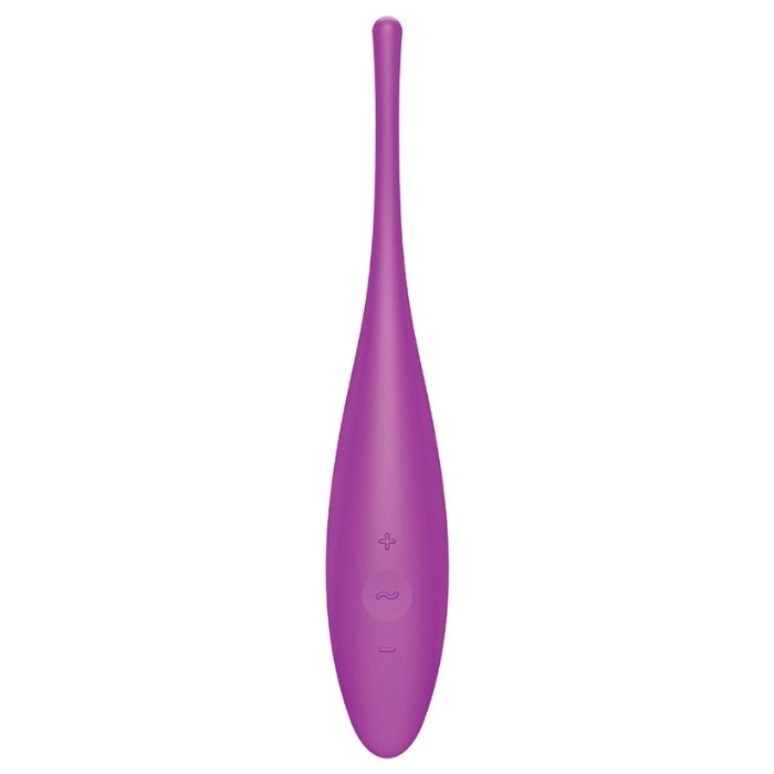 The Satisfyer Twirling Joy with its sporty, casual design is here to stimulate you and all your hot spots: With the narrow, rounded tip and extremely powerful vibrations, it’s perfect for both nipple and clitoral stimulation. You can also massage other erogenous zones such as the labia with this tantalizing vibrator.8 programs, which are composed of 5 intensities and can be controlled with the intuitive control panel using the plus and minus buttons.