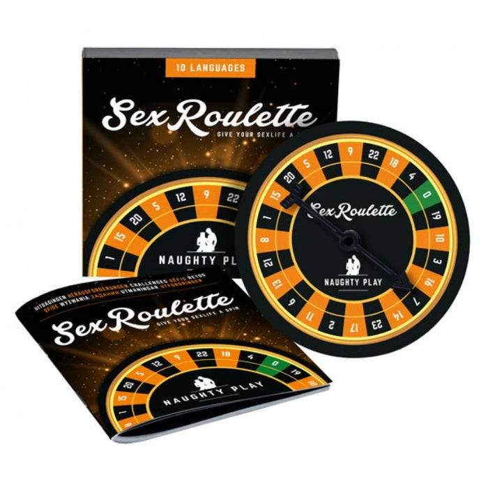 Add a naughty twist to your sex life. Sex Roulette will reignite the naughty excitement in your love life with just one swing of the board’s arrow. The arrow points at the number that decides which erotic challenge is in store for you. There’s no doubt the 24 dares in the Naughty Play edition will add a naughty twist to your sex life.