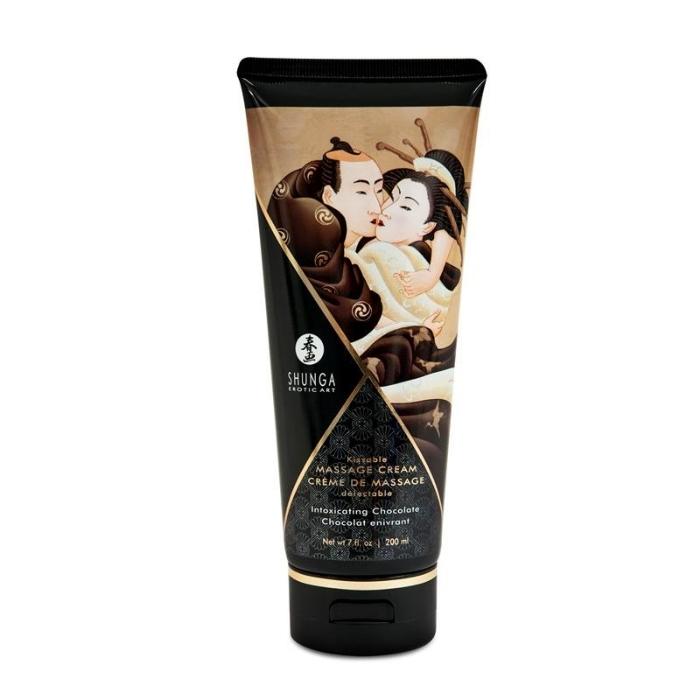 Arouse your senses to this rich and Intoxicating Chocolate flavour Shunga Kissable Massage Cream. The cream is thick and smoothm, non greasy and feels gorgeous on the skin. It's incredibly touchable, kissable, lickable, and completely edible! Easy to apply and gives your skin a long lasting freshness and a delicious smell. 200ml. Available in 5 other flavours.