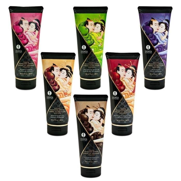 Arouse your senses to this rich and Intoxicating Chocolate flavour Shunga Kissable Massage Cream. The cream is thick and smoothm, non greasy and feels gorgeous on the skin. It's incredibly touchable, kissable, lickable, and completely edible! Easy to apply and gives your skin a long lasting freshness and a delicious smell. 200ml. Available in 5 other flavours.