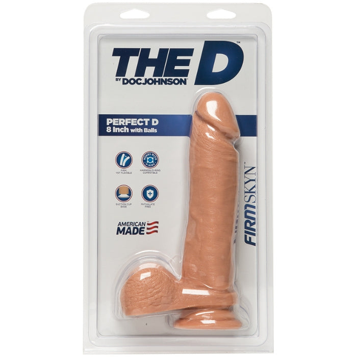 The D 8 Inch Dildo With Scrotum - Light comes with a suction cup base for added stability and is even O-ring harness compatible for adventures play with a partner.