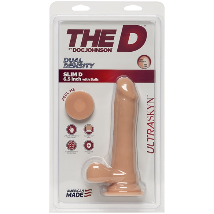 The D Real Feel 6.5" Dildo With Balls - Light