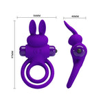 Vibrating Cock Ring Pretty Love - Rabbit 3 Purple