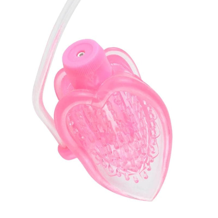 Get just the right amount of stimulation where you want it most with the Vibrating Mini Pussy Pump. Simply place the soft heart-shaped suction cup over your lips, then activate the high-intensity super suction by pulling on the easy-grip trigger. The powerful suction action holds the cup in place, creating an air-tight vacuum against your body.